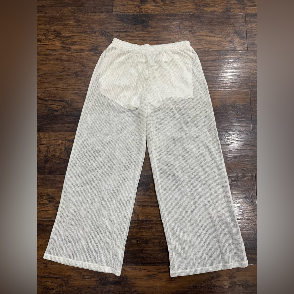 H&M WIDE-LEG HOLE-KNIT PANTS - Picture 7 of 7